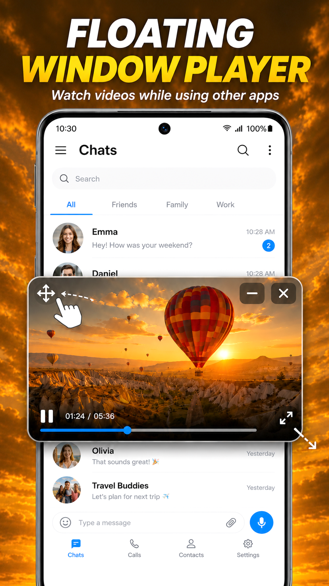 NAVO floating window player